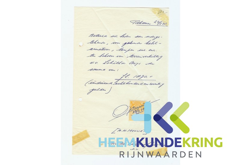 Nota L.B. Scheepswerf terreinverlichting 1958
